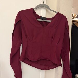Banana Republic Factory Deep Red V-Neck Blouse